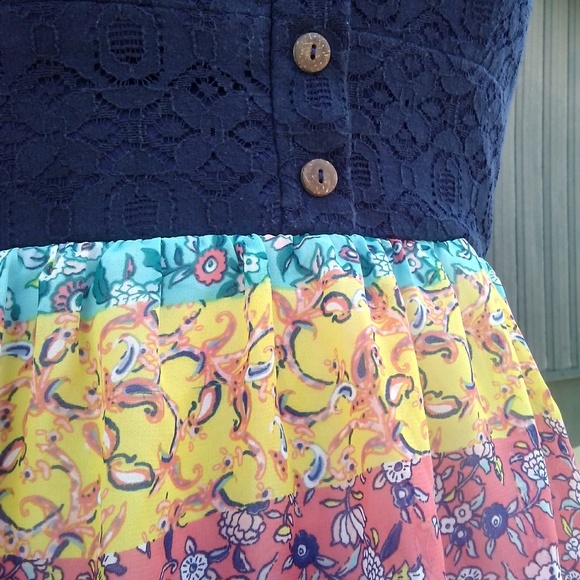 SUMMER dress size 1 XS floral blue embrodery - Picture 5 of 5